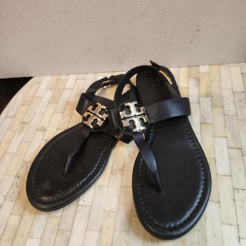 Tory Burch Black Bryce Flat Thong Sandals